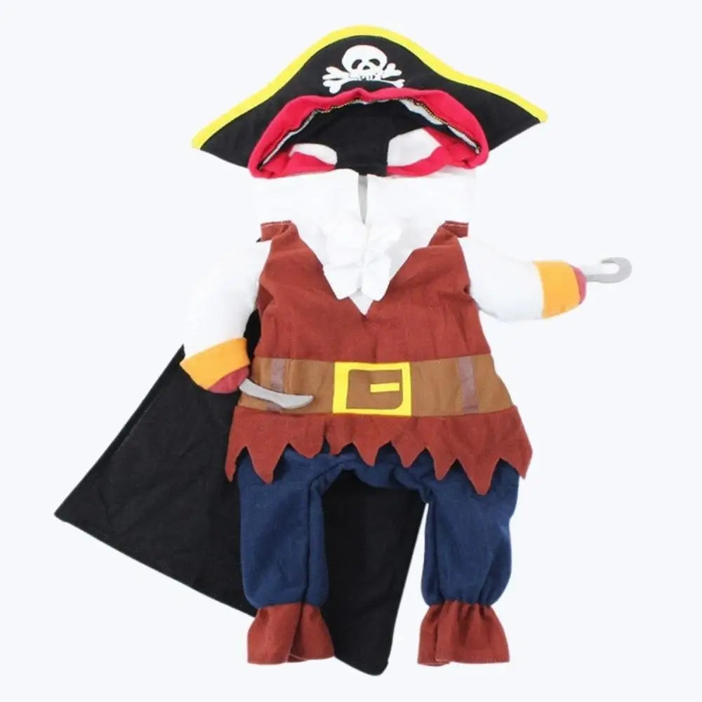 Funny Pirate Cat Costume Pet Outfit Halloween Dress Up