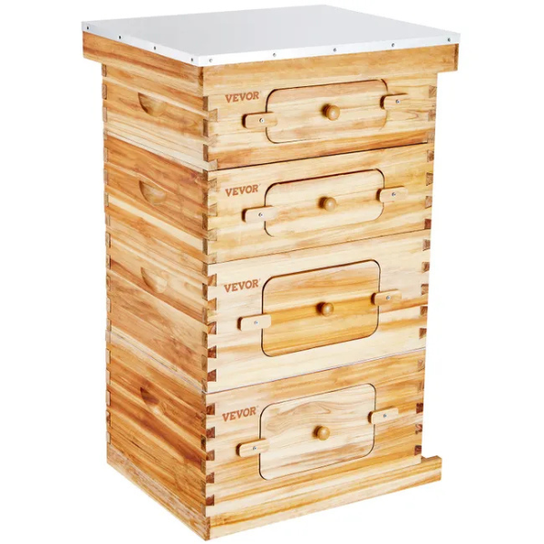Ruche d'abeilles - 40 cadres - bois de cèdre enduit cire d'abeille