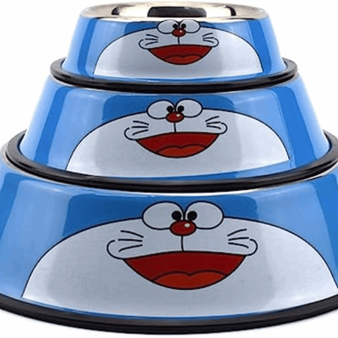 Doraemon Pet Food Bowl Durable Non Slip Cat Dog Dish