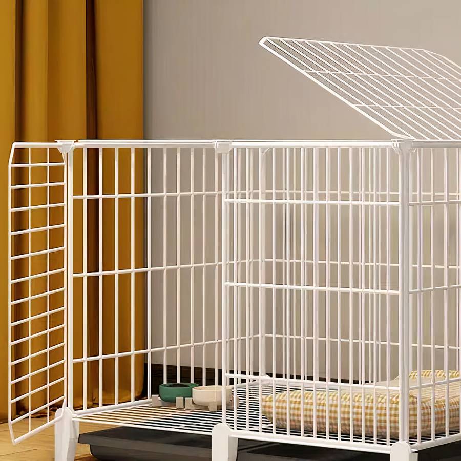 White Dog Playpen with Dual Door Openings