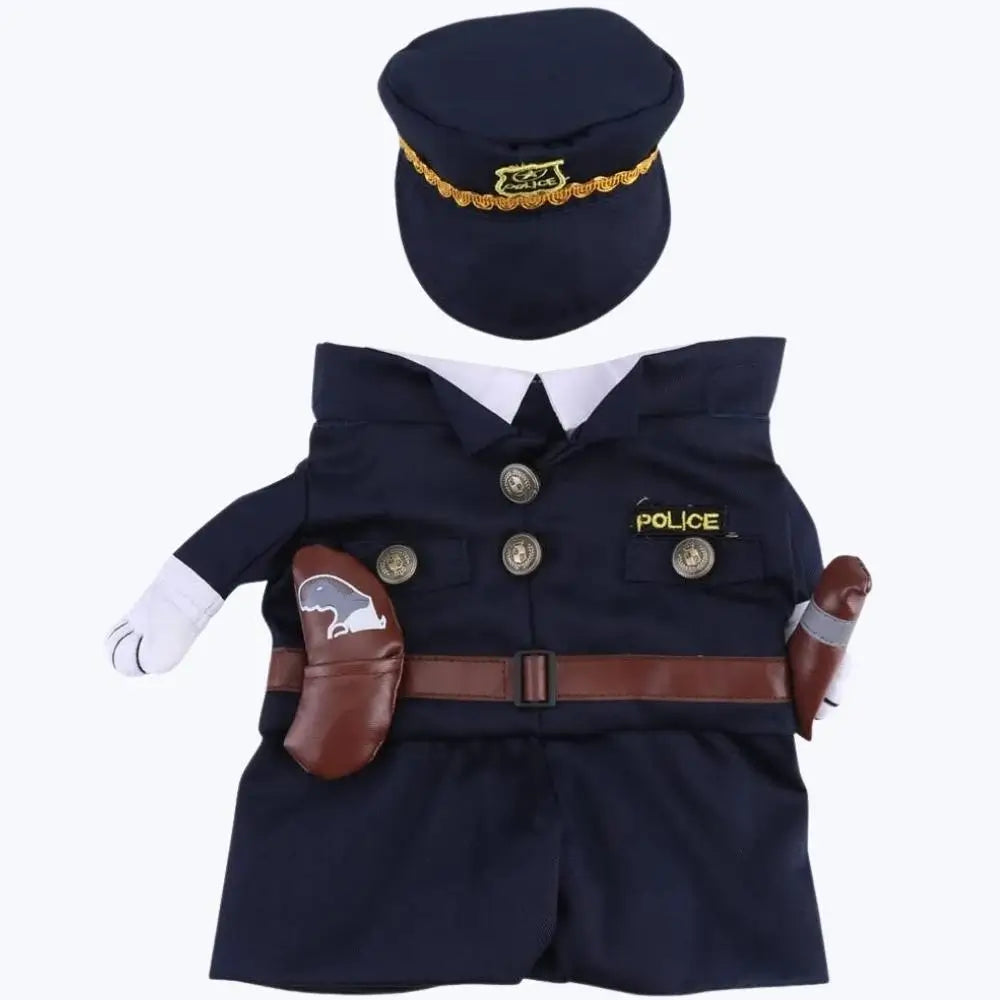 Cat Police Officer Costume Pet Halloween Outfit