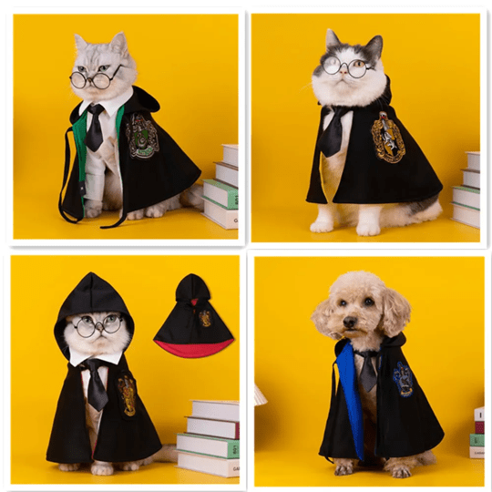 Harry Potter Cape Costume for Dogs and Cats Magical Pet Outfit