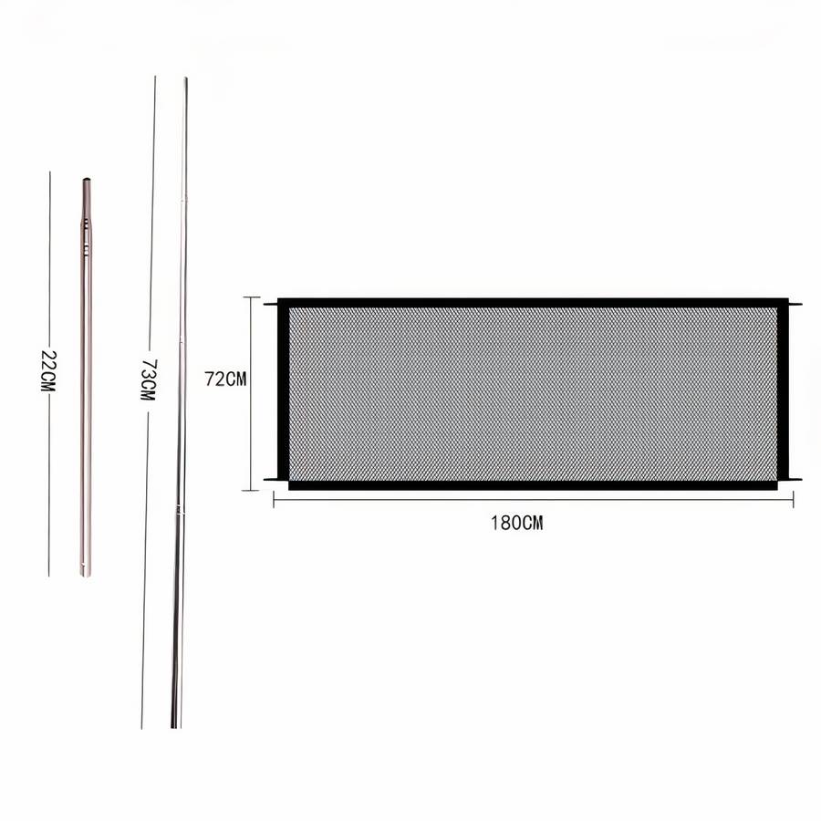 Dog Mesh Barrier Gate Adjustable Pet Safety Gate for Stairs and Doors