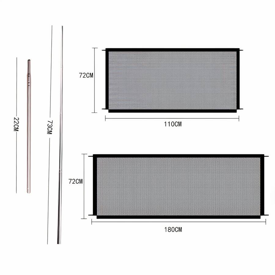 Dog Mesh Barrier Gate Adjustable Pet Safety Gate for Stairs and Doors