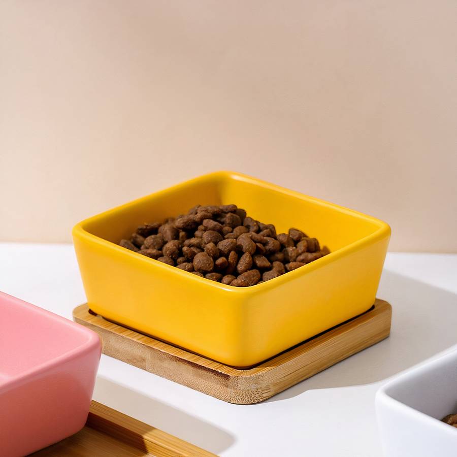 Ceramic Dog Bowl Pet Food Water Dish Durable Non Slip