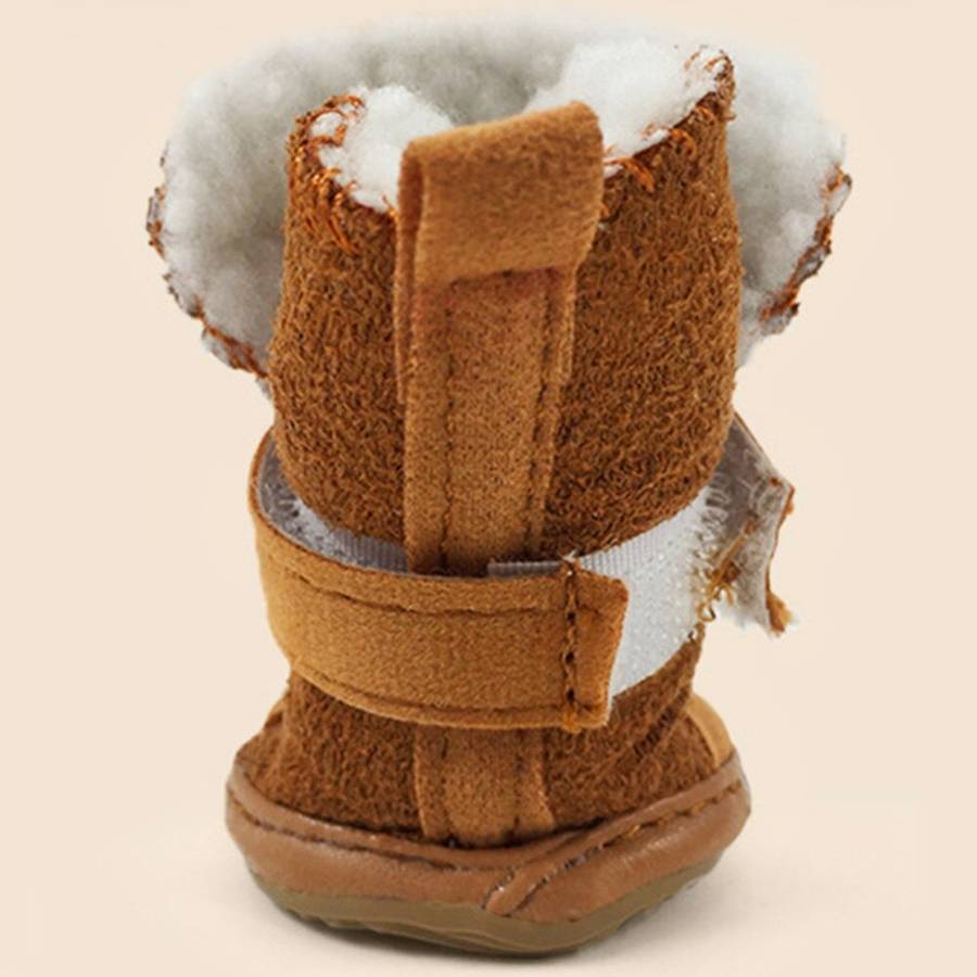 Suede Snow Boots for Small Dogs Waterproof Winter Dog Shoes