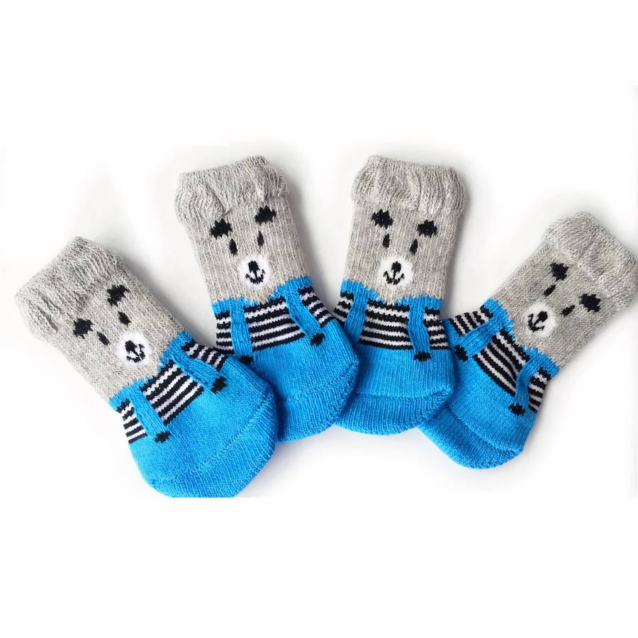 Thick Warm Colorful Dog Slippers Cozy Pet Booties for Small Medium Large Dogs