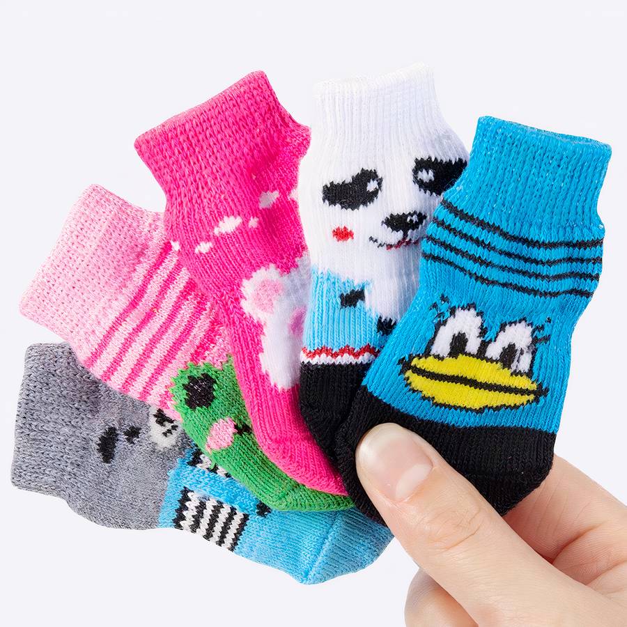 Thick Warm Colorful Dog Slippers Cozy Pet Booties for Small Medium Large Dogs