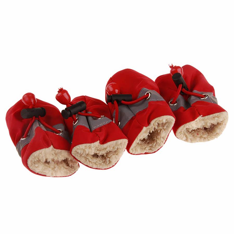 Solid Color Warm Dog Slippers Cozy Pet Booties for Small Medium Large Dogs