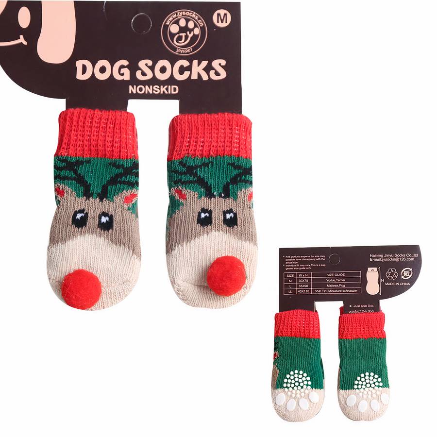 Multicolor Cotton Dog Booties Soft Non Slip Puppy Socks