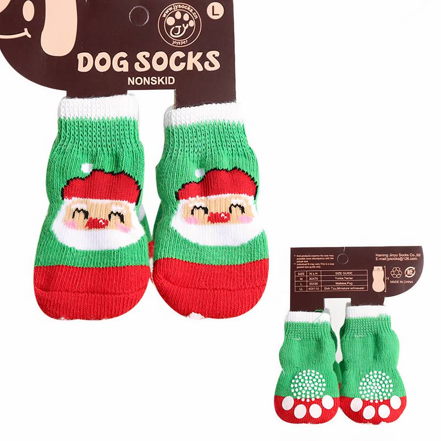 Multicolor Cotton Dog Booties Soft Non Slip Puppy Socks