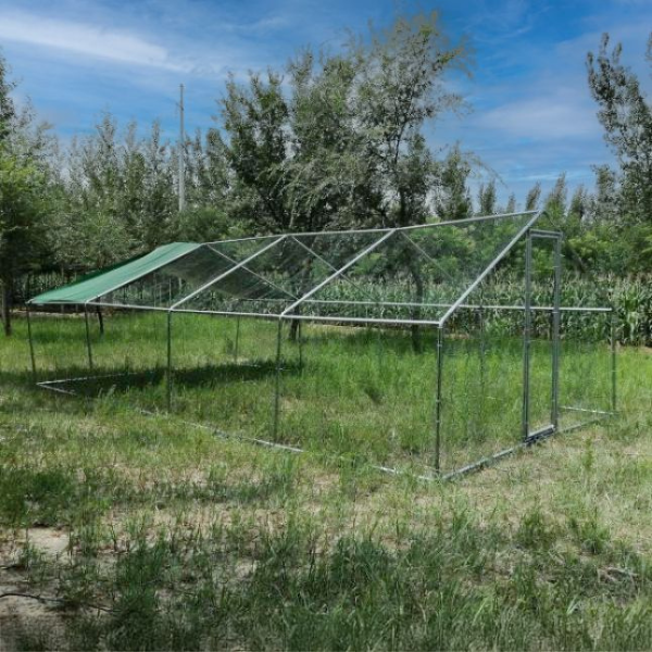 Chicken Coop Run 344 Sq Ft 8x4x9ft Galvanized Steel Outdoor Poultry Enclosure with 1.5in Wire Mesh