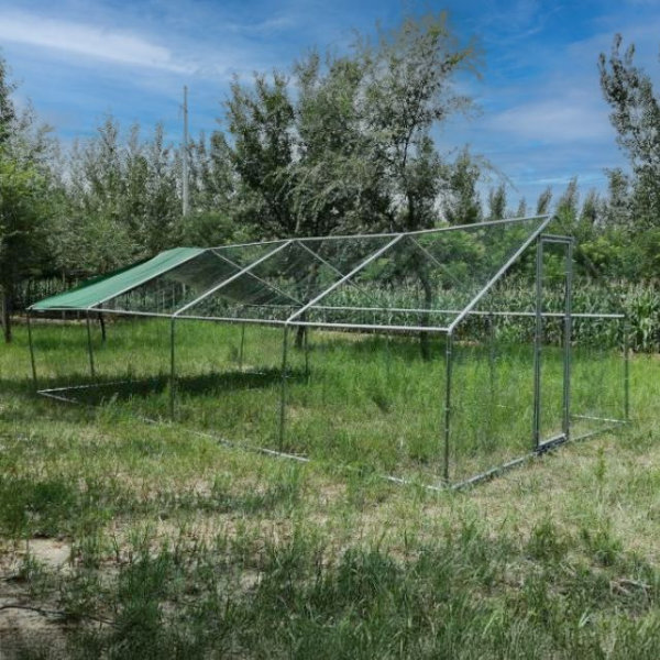 Chicken Coop Run 344 Sq Ft 8x4x9ft Galvanized Steel Outdoor Poultry Enclosure with 1.5in Wire Mesh