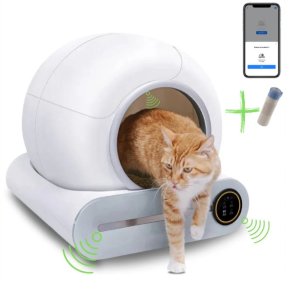 Smart Automatic Self-Cleaning Cat Litter Box Connected WiFi