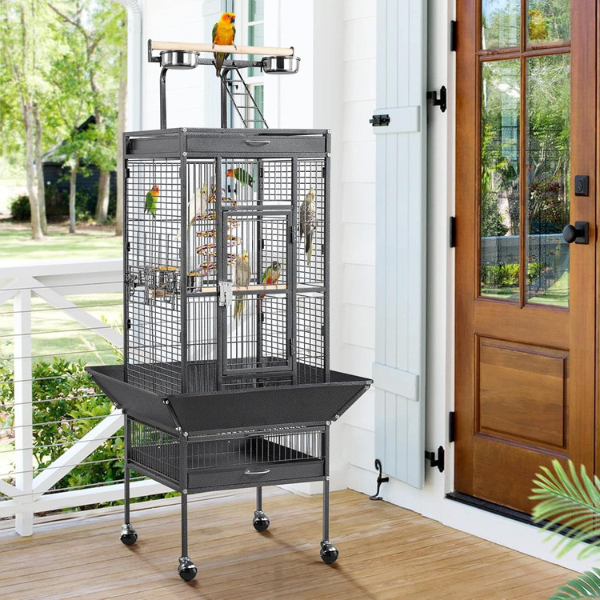 Bird Cage Aviary 18in x 14in x 39in Large Bird Cage with Spacious Flight Area