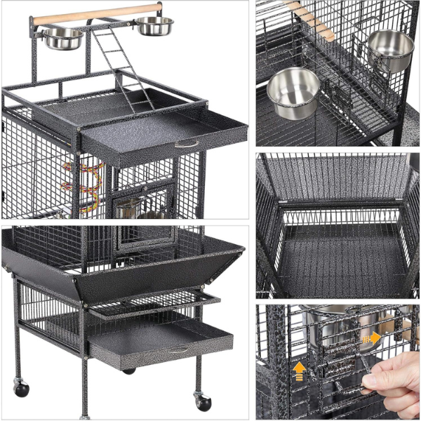 Bird Cage Aviary 18in x 14in x 39in Large Bird Cage with Spacious Flight Area