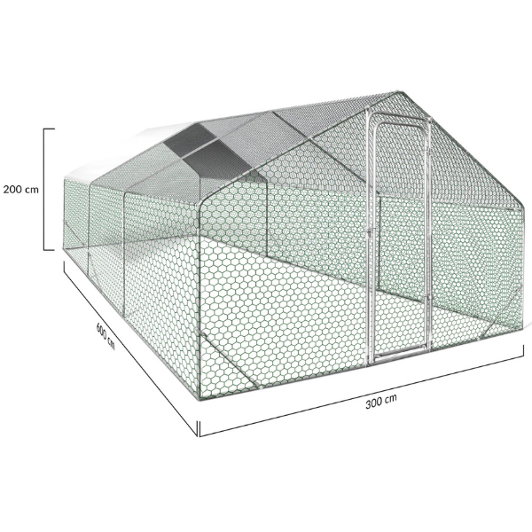 18 Sq Ft Chicken Coop Run 6x3 Ft Galvanized Steel Wire Pen Enclosure