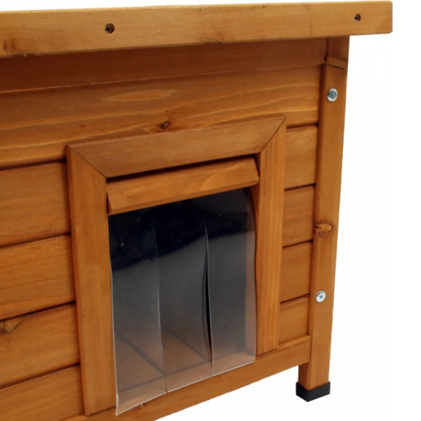 Wooden Cat House Natural Cat Shelter Indoor Outdoor Pet Home