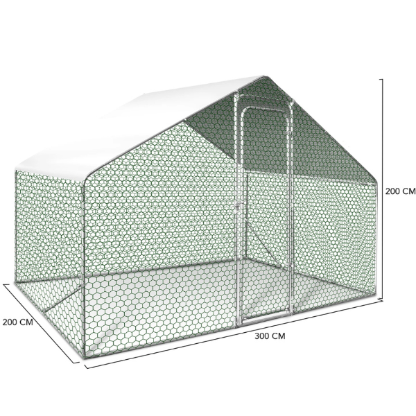 Chicken Coop Run 65 Sq Ft Wire Enclosure 3x2 ft Galvanized Steel Chicken Pen
