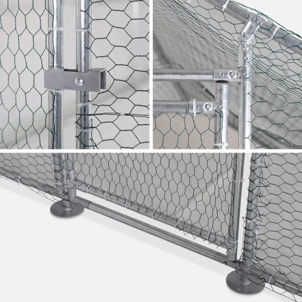 12 Sq Ft Chicken Coop Run 4x3 Ft Galvanized Steel Wire Mesh Enclosure