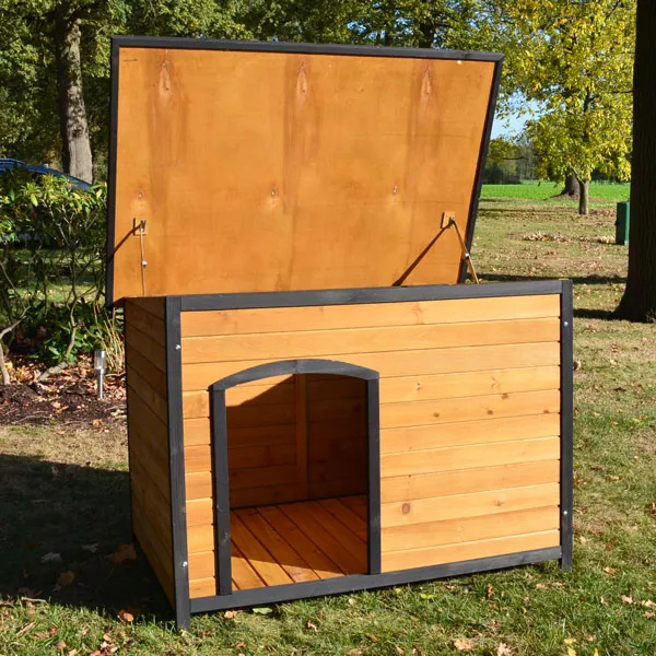 Outdoor Wooden Dog House Pine Wood XL 89x31x32 Inch with Roof Ventilation