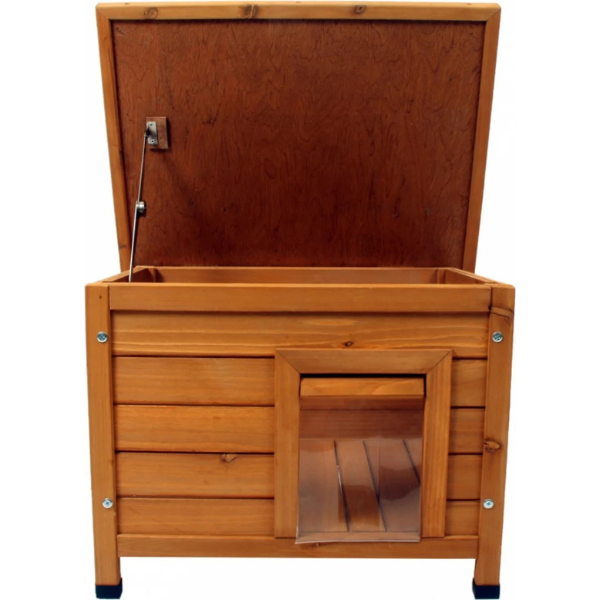 Wooden Cat House Natural Cat Shelter Indoor Outdoor Pet Home