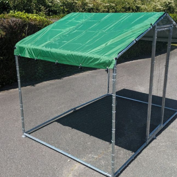 Chicken Run Coop 65 Sq Ft 2x3x7.4ft Galvanized Steel Wire Mesh 1.5 Inch Mesh Size