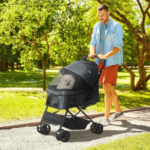 Dog Stroller with 4 Swivel Wheels Pet Jogger Cart