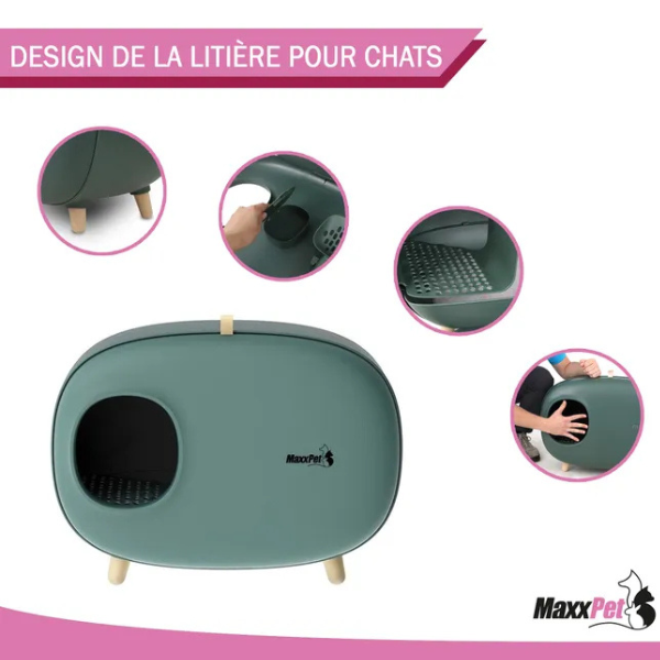 Cat Litter Box 23.6x15x17.7 in - Covered Cat Toilet House - Enclosed Cat Litter Tray