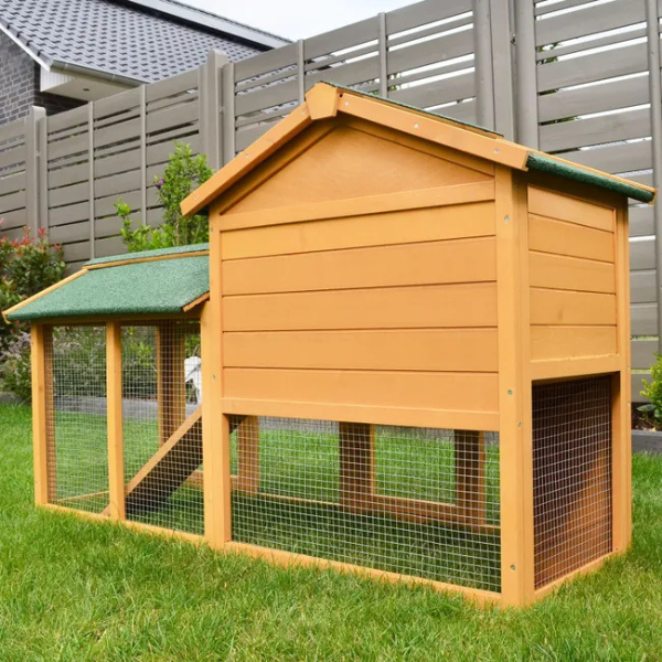 Rabbit Hutch Cage with Run Enclosure 57x21x34 Inch Outdoor Bunny House Villa