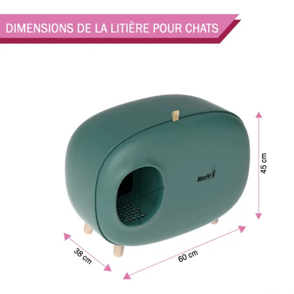 Cat Litter Box 23.6x15x17.7 in - Covered Cat Toilet House - Enclosed Cat Litter Tray