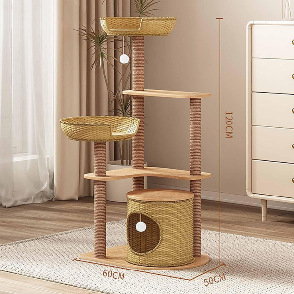 Cat Tree Tower with Sisal Scratching Post Condo for Cats