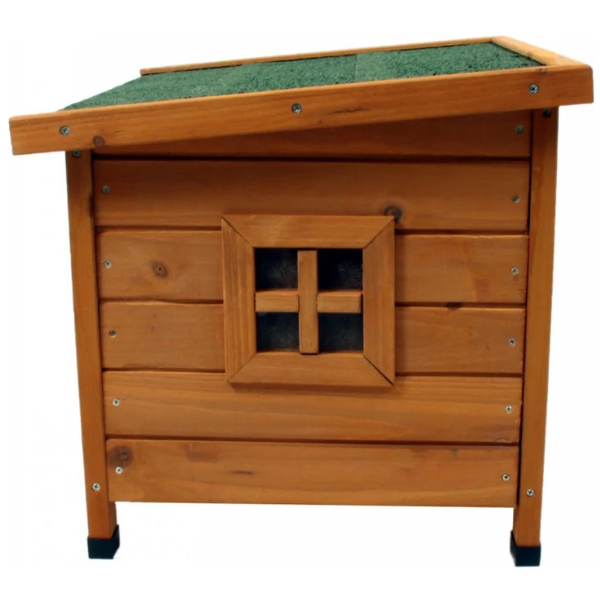 Wooden Cat House Natural Cat Shelter Indoor Outdoor Pet Home