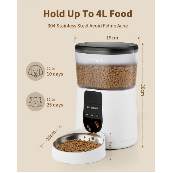 Smart Automatic Cat Feeder Programmable Portion Control Pet Food Dispenser