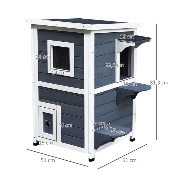 Weatherproof Outdoor Cat House Durable Pet Shelter