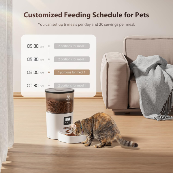 Programmable Automatic Cat Food Dispenser with Portion Control