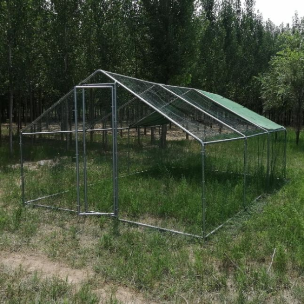 Chicken Coop - 260 Sq Ft Backyard Chicken Run Enclosure Galvanized Steel