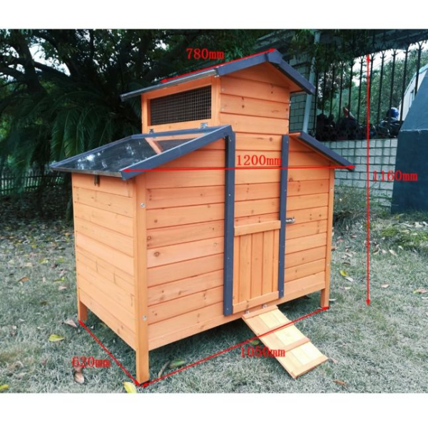 Chicken Coop for 4 to 6 Hens FSC Certified Wood with Opening Roof