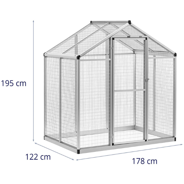 XXL Aluminum Aviary Cage 48 x 70 x 77 Inches with 63 x 24 Inch Door