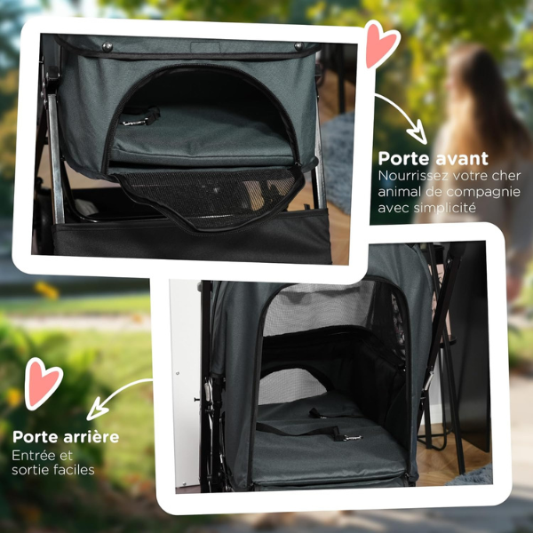 Dog Stroller with 4 Swivel Wheels Pet Jogger Cart