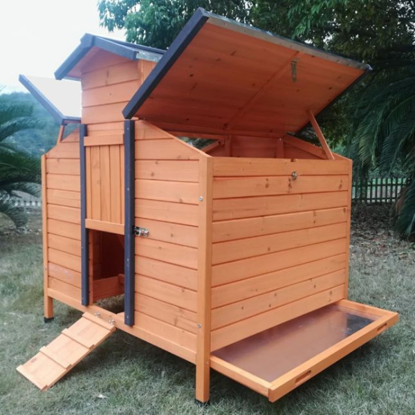 Chicken Coop for 4 to 6 Hens FSC Certified Wood with Opening Roof