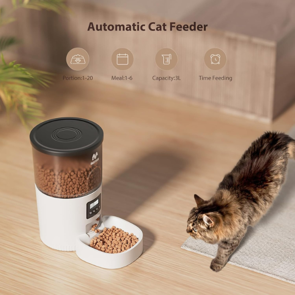 Programmable Automatic Cat Food Dispenser with Portion Control