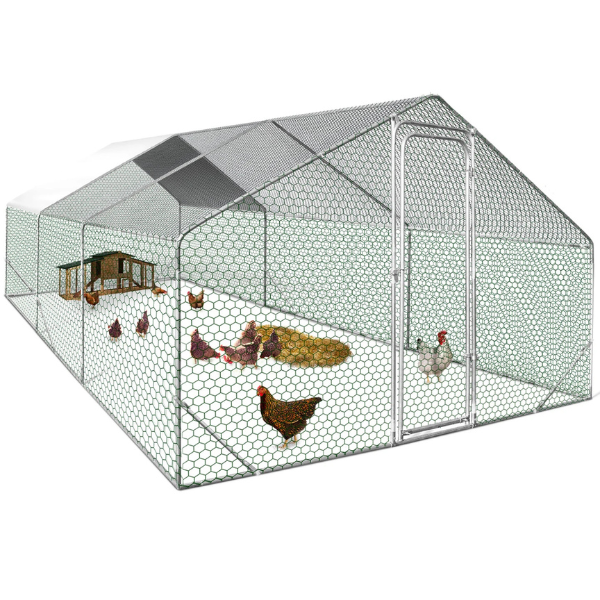 18 Sq Ft Chicken Coop Run 6x3 Ft Galvanized Steel Wire Pen Enclosure