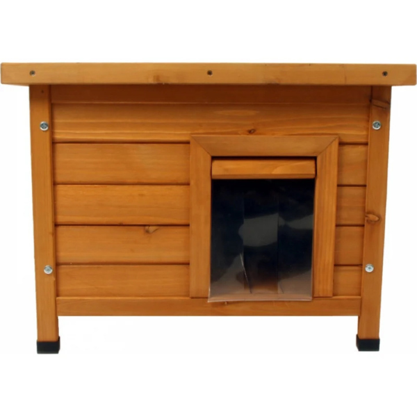 Wooden Cat House Natural Cat Shelter Indoor Outdoor Pet Home