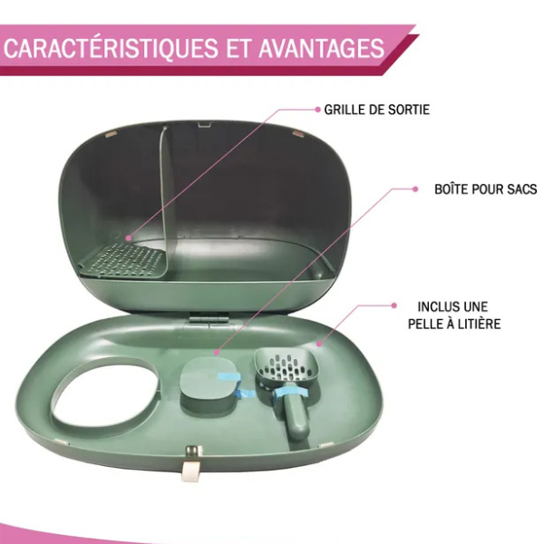 Cat Litter Box 23.6x15x17.7 in - Covered Cat Toilet House - Enclosed Cat Litter Tray