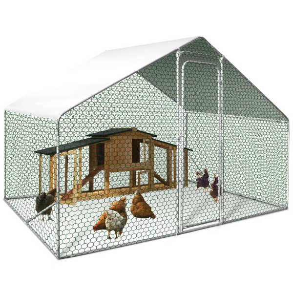 Chicken Coop Run 65 Sq Ft Wire Enclosure 3x2 ft Galvanized Steel Chicken Pen