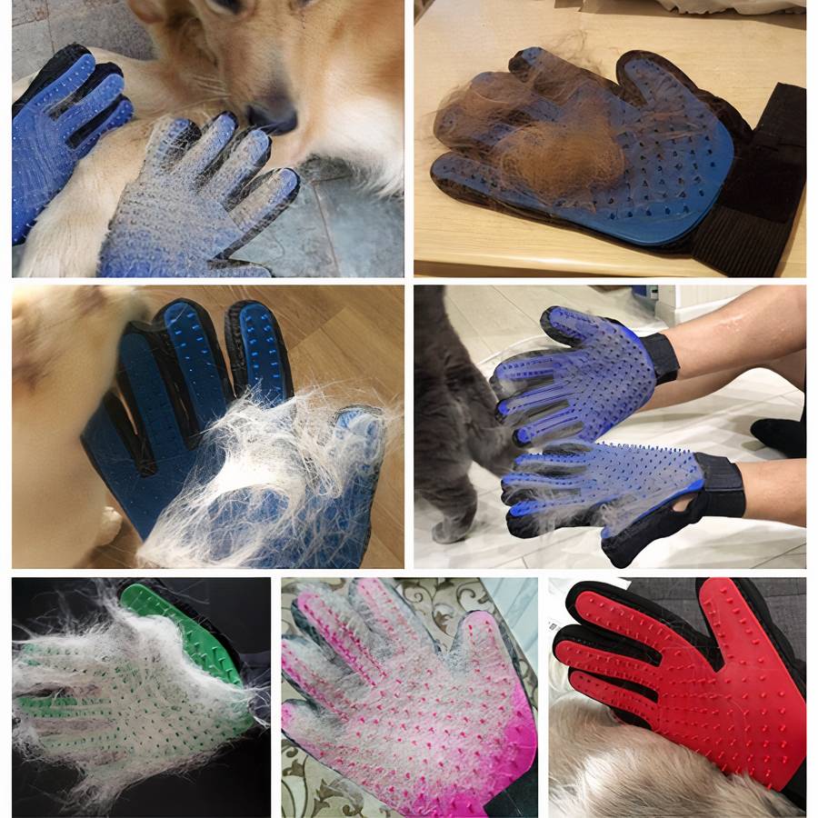 Dog Grooming and Massage Glove Pet Hair Remover Brush
