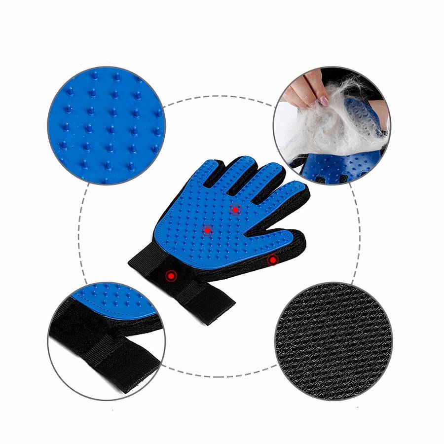 Dog Grooming and Massage Glove Pet Hair Remover Brush