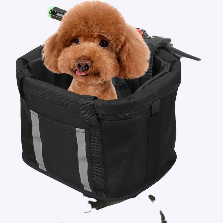 Dog Bike Basket Pet Carrier Front Handlebar Basket for Small to Medium Dogs