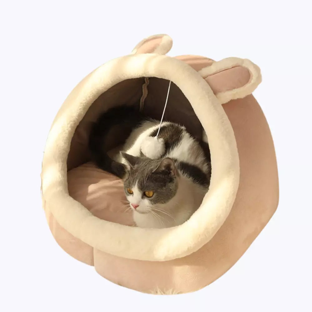 Soft Cat Bed Cozy Cat Basket Plush Pet Lounger